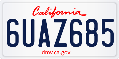 CA license plate 6UAZ685