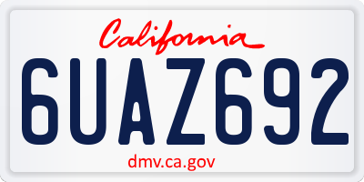 CA license plate 6UAZ692