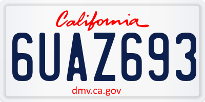 CA license plate 6UAZ693