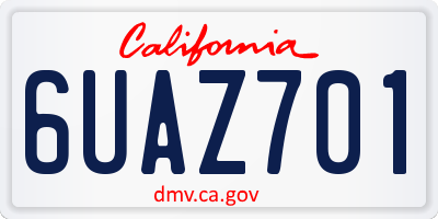 CA license plate 6UAZ701