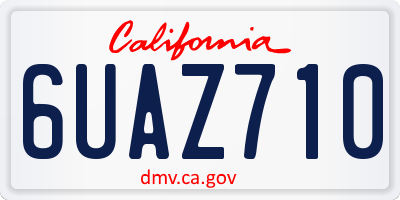 CA license plate 6UAZ710