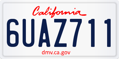 CA license plate 6UAZ711
