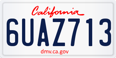 CA license plate 6UAZ713
