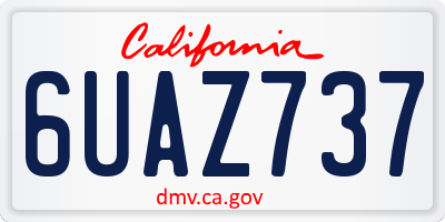 CA license plate 6UAZ737