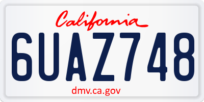 CA license plate 6UAZ748