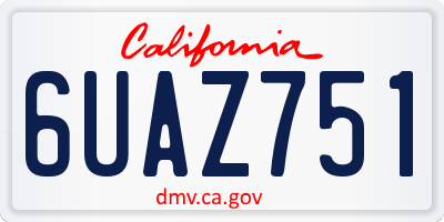 CA license plate 6UAZ751