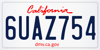 CA license plate 6UAZ754