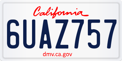 CA license plate 6UAZ757