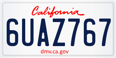 CA license plate 6UAZ767