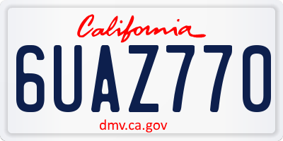 CA license plate 6UAZ770