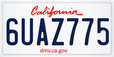 CA license plate 6UAZ775