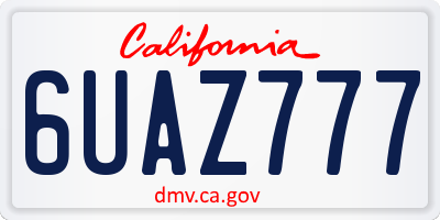 CA license plate 6UAZ777