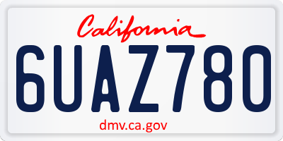 CA license plate 6UAZ780