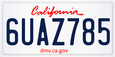 CA license plate 6UAZ785