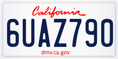 CA license plate 6UAZ790