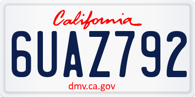 CA license plate 6UAZ792