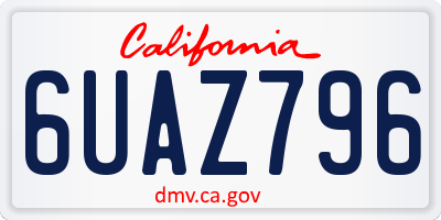 CA license plate 6UAZ796