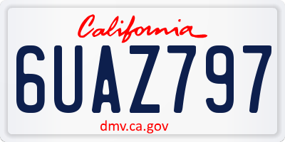 CA license plate 6UAZ797