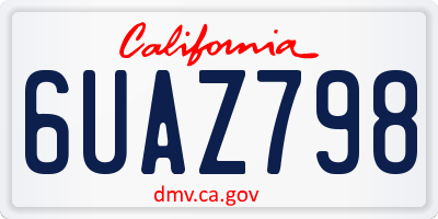 CA license plate 6UAZ798