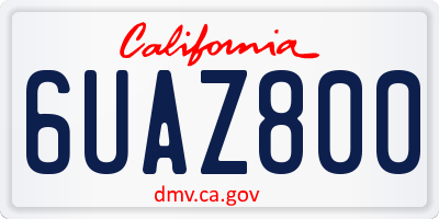 CA license plate 6UAZ800