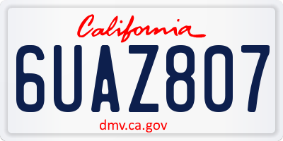 CA license plate 6UAZ807