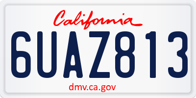 CA license plate 6UAZ813