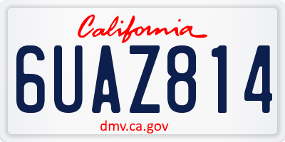 CA license plate 6UAZ814
