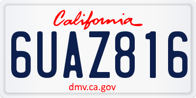 CA license plate 6UAZ816