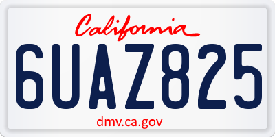 CA license plate 6UAZ825