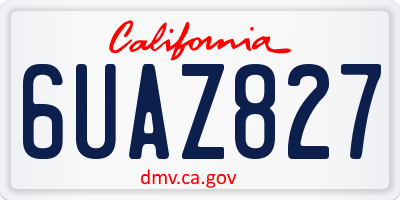 CA license plate 6UAZ827