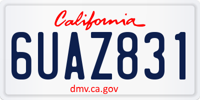 CA license plate 6UAZ831
