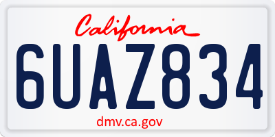 CA license plate 6UAZ834