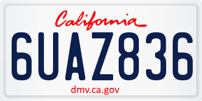 CA license plate 6UAZ836