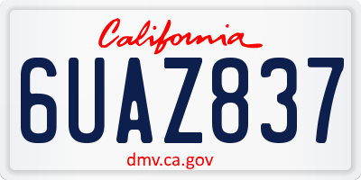 CA license plate 6UAZ837