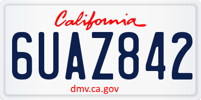 CA license plate 6UAZ842