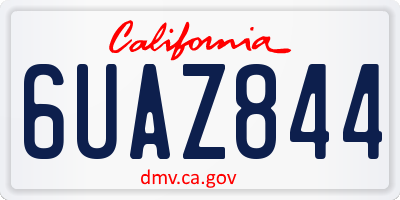CA license plate 6UAZ844