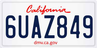 CA license plate 6UAZ849