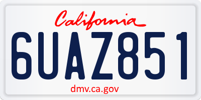 CA license plate 6UAZ851