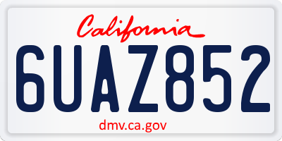 CA license plate 6UAZ852