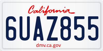 CA license plate 6UAZ855