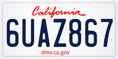 CA license plate 6UAZ867