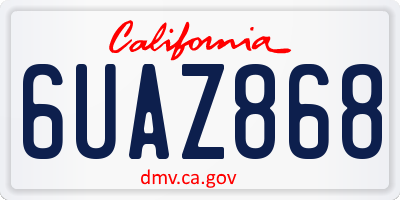 CA license plate 6UAZ868