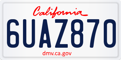 CA license plate 6UAZ870