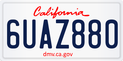 CA license plate 6UAZ880