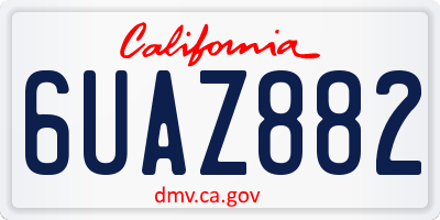 CA license plate 6UAZ882