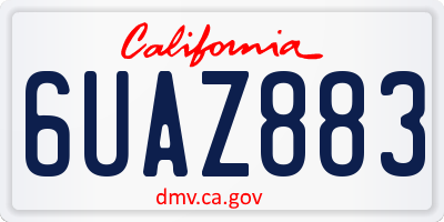 CA license plate 6UAZ883