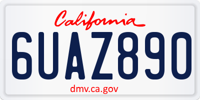 CA license plate 6UAZ890