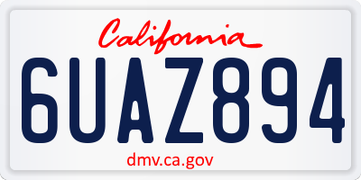CA license plate 6UAZ894