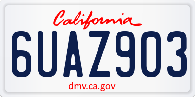 CA license plate 6UAZ903