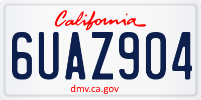 CA license plate 6UAZ904